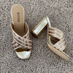 Gold heeled sandals